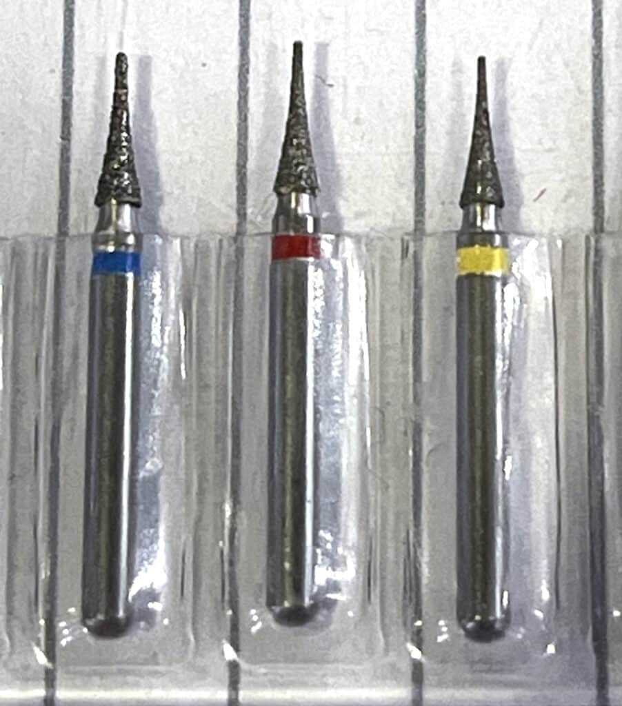 Figure 2: Typical flame-shaped IPR burs
